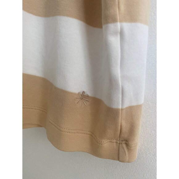 Isaac Mizrahi Live Essentials Women’s Beige & White Striped Cotton Tee Size 2XL - Picture 3 of 5